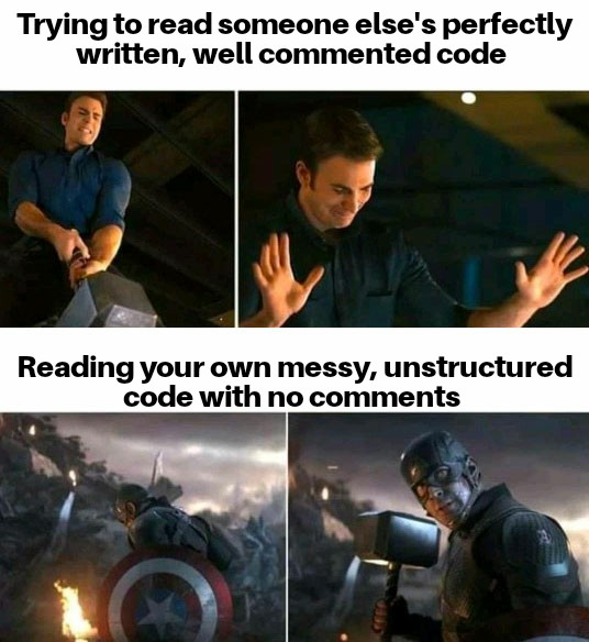 Captain America Lifting Mjölnir - Reading code
